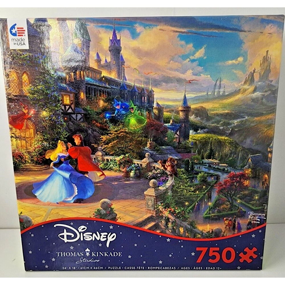 Thomas Kinkade Disney Sleeping Beauty Dancing in the Enchanted Light Puzzle New